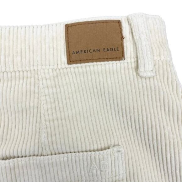 NWT AMERICAN EAGLE Corduroy Super Hi-Rise A-line Mini Skirt 12 Cream - Picture 7 of 7